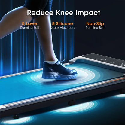 Treadmill 2 in 1Walking Pad for Walking and Jogging 0.6 to 3.8 Speed Range 2.25HP Lightweight under Desk Treadmill for Home Office with Remote Control LED Display